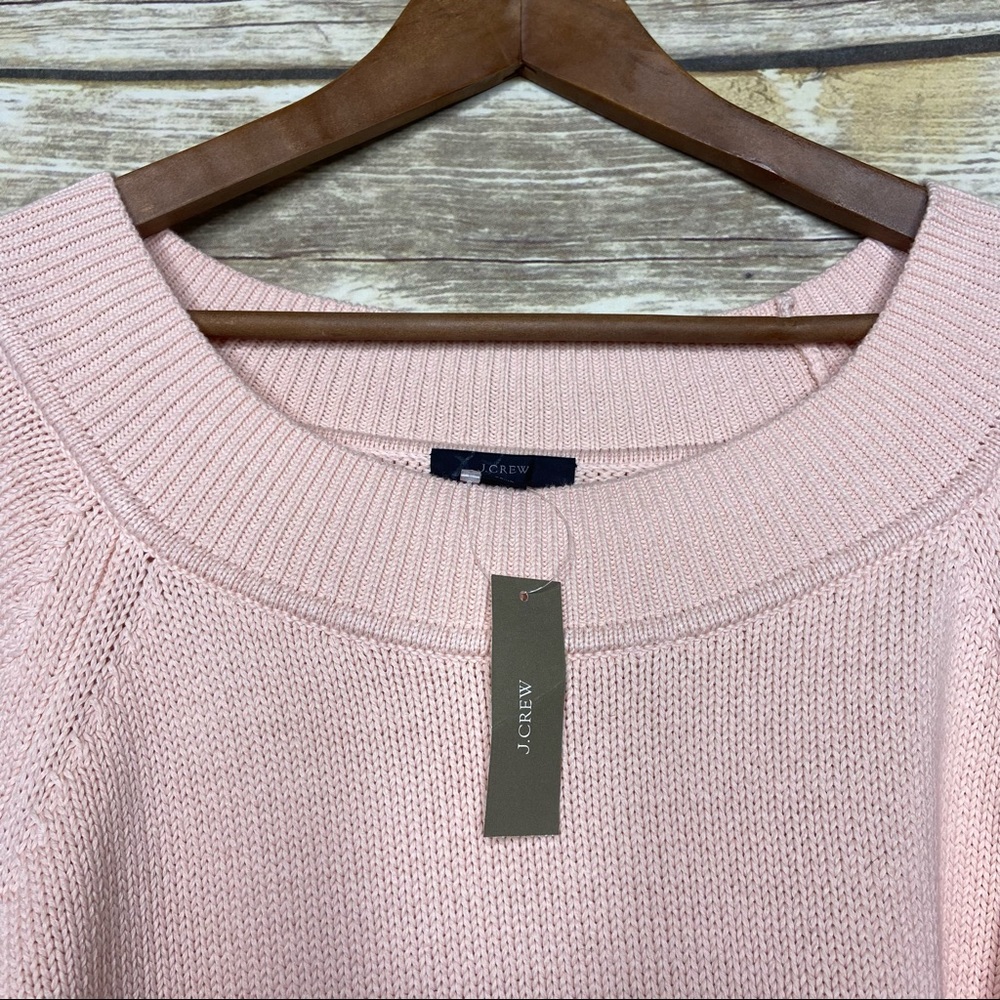 NWT J Crew M Relaxed-sleeve boatneck beach sweater soft pink peach - Picture 8 of 8